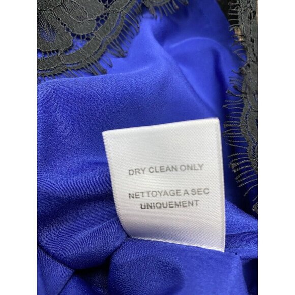 JOIE Dress sz S Dress Blue Black Lace Overlay Maribeth Cocktail Classic Vintage - Picture 8 of 8